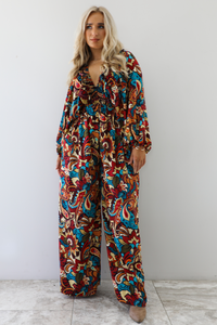 PRE-ORDER: It's Been Awhile Maxi Jumper: Burgundy/Multi