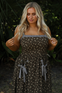 Play Your Part Maxi Dress: Brown/Multi