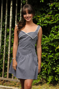 Out Of Sight Dress: Black/White Gingham