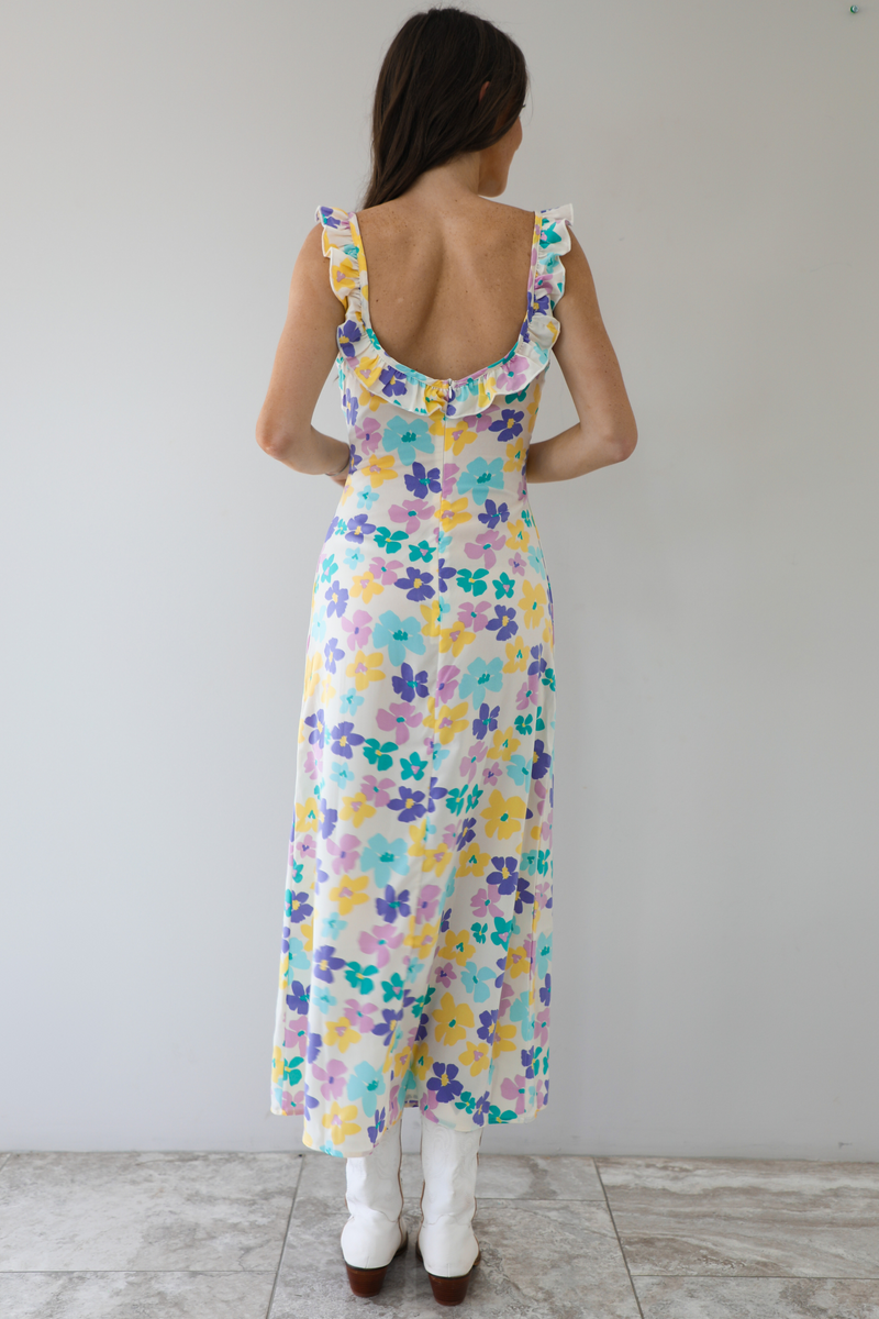 The Love You Want Maxi Dress: White/Multi