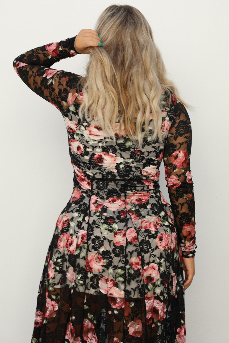 All For You Maxi Dress: Black/Multi
