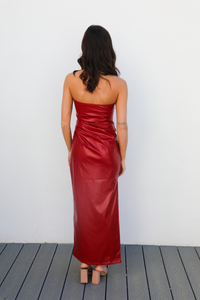 Night On The Town Maxi Dress: Burgundy