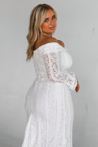 Choosing You Midi Dress: White