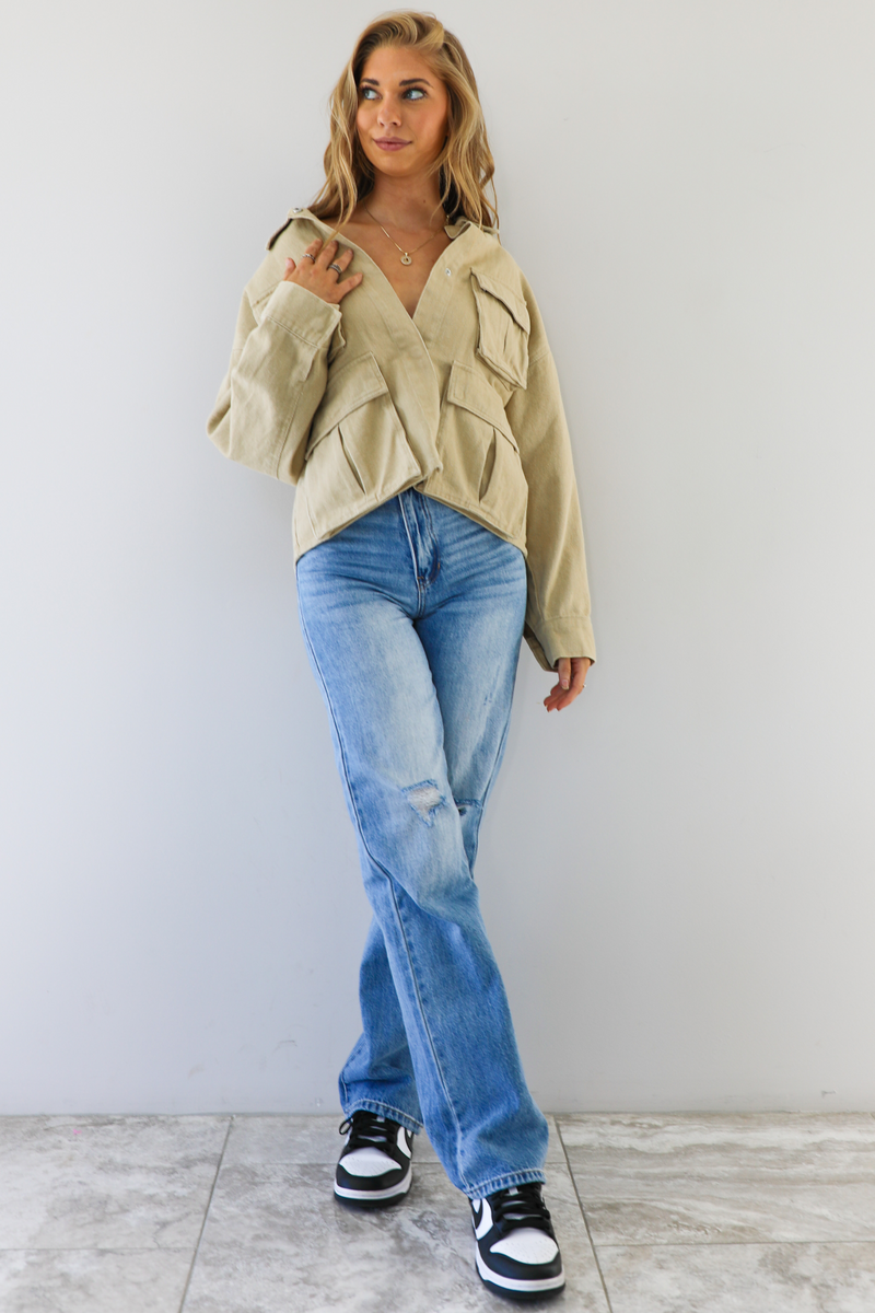 Be On Socials Jacket: Taupe