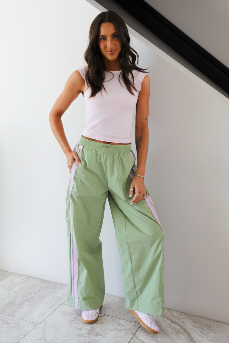 All Yours Pants: Green/Pink