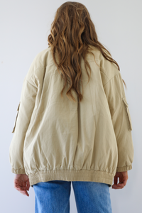 Oversized Cargo Jacket: Toffee