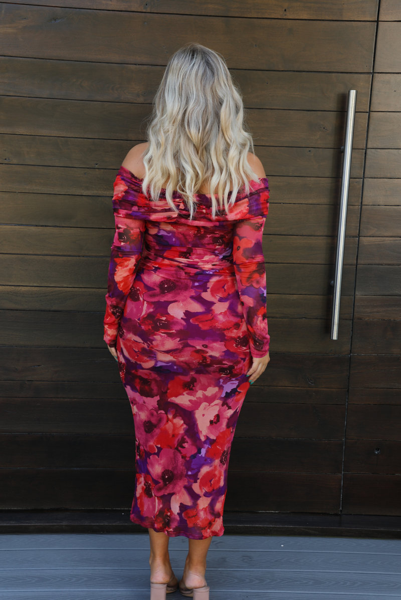 PRE-ORDER: Another Round Midi Dress: Red/Multi