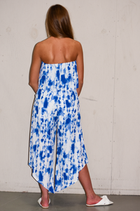 The Pier Jumpsuit: Blue/White