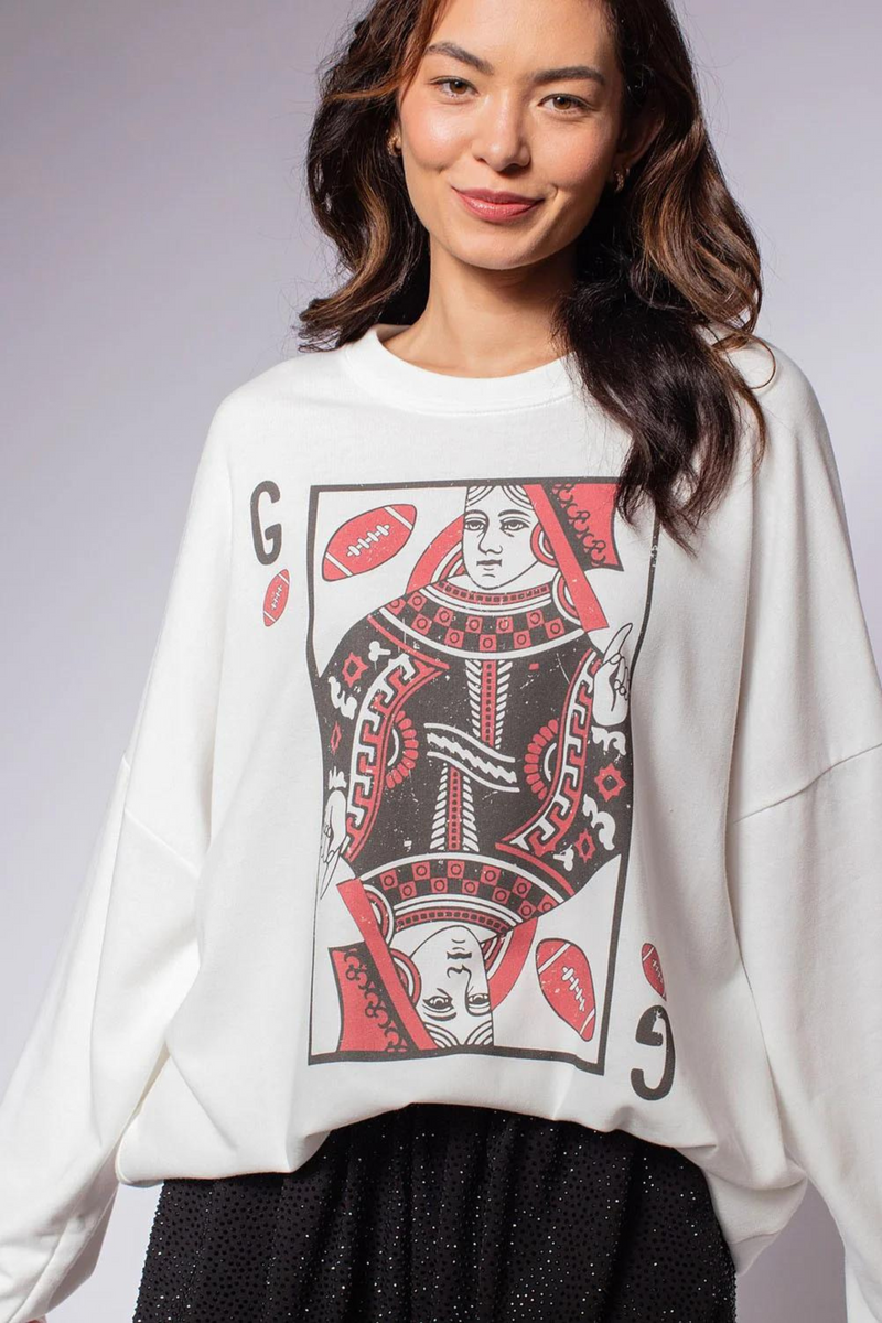 Queen Of Georgia Sweater: White/Multi