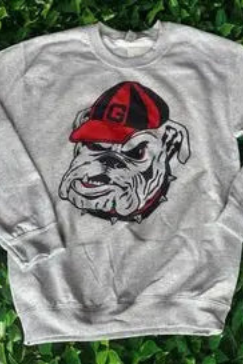 Retro Georgia Bulldog Sweatshirt: Grey/Multi