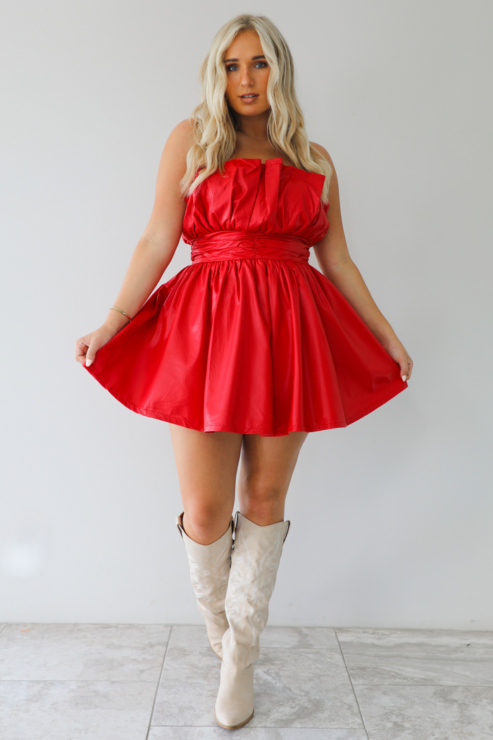 Romantic Mini Dress: Red