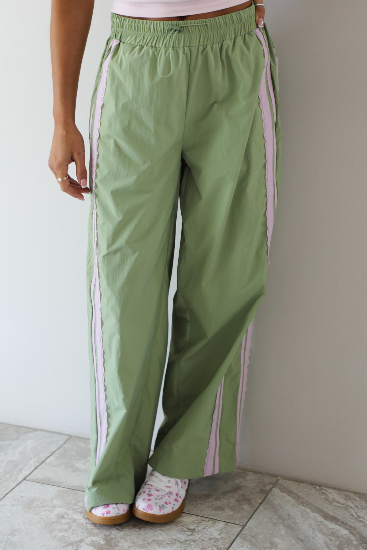 All Yours Pants: Green/Pink