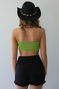 RESTOCK: Palm Tree Crop Top: Green
