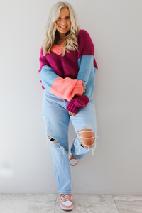 Excited For This Sweater: Maroon/Multi