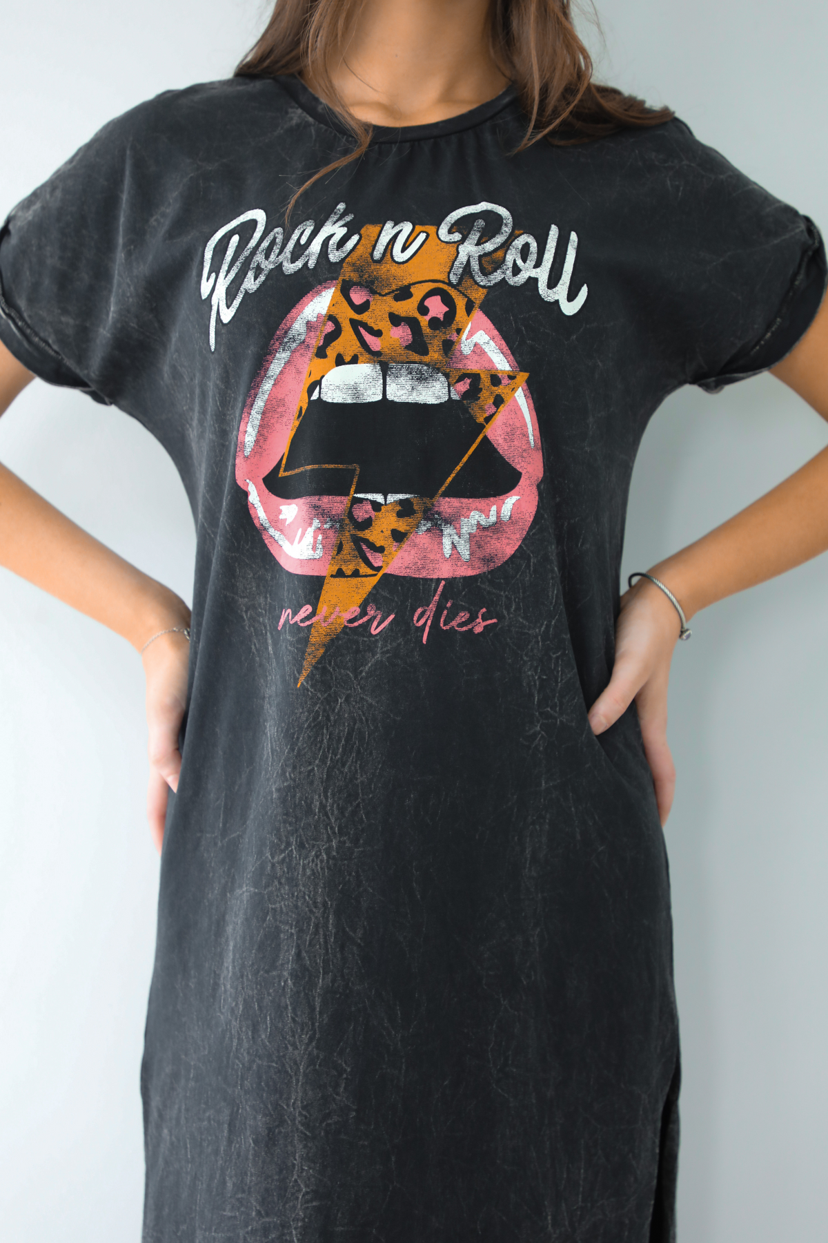 Rock And Roll Never Dies Dress: Black/Multi