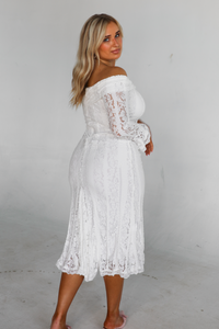 Choosing You Midi Dress: White