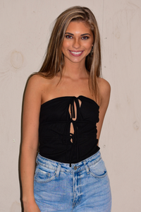 Tied To You Bodysuit: Black