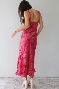 Stay There Maxi Dress: Magenta/Multi