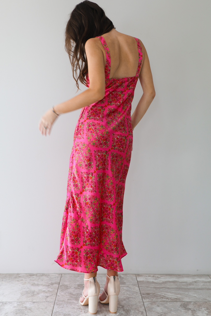 Stay There Maxi Dress: Magenta/Multi