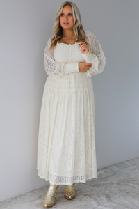 Through The Day Midi Dress: Cream