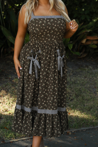 Play Your Part Maxi Dress: Brown/Multi