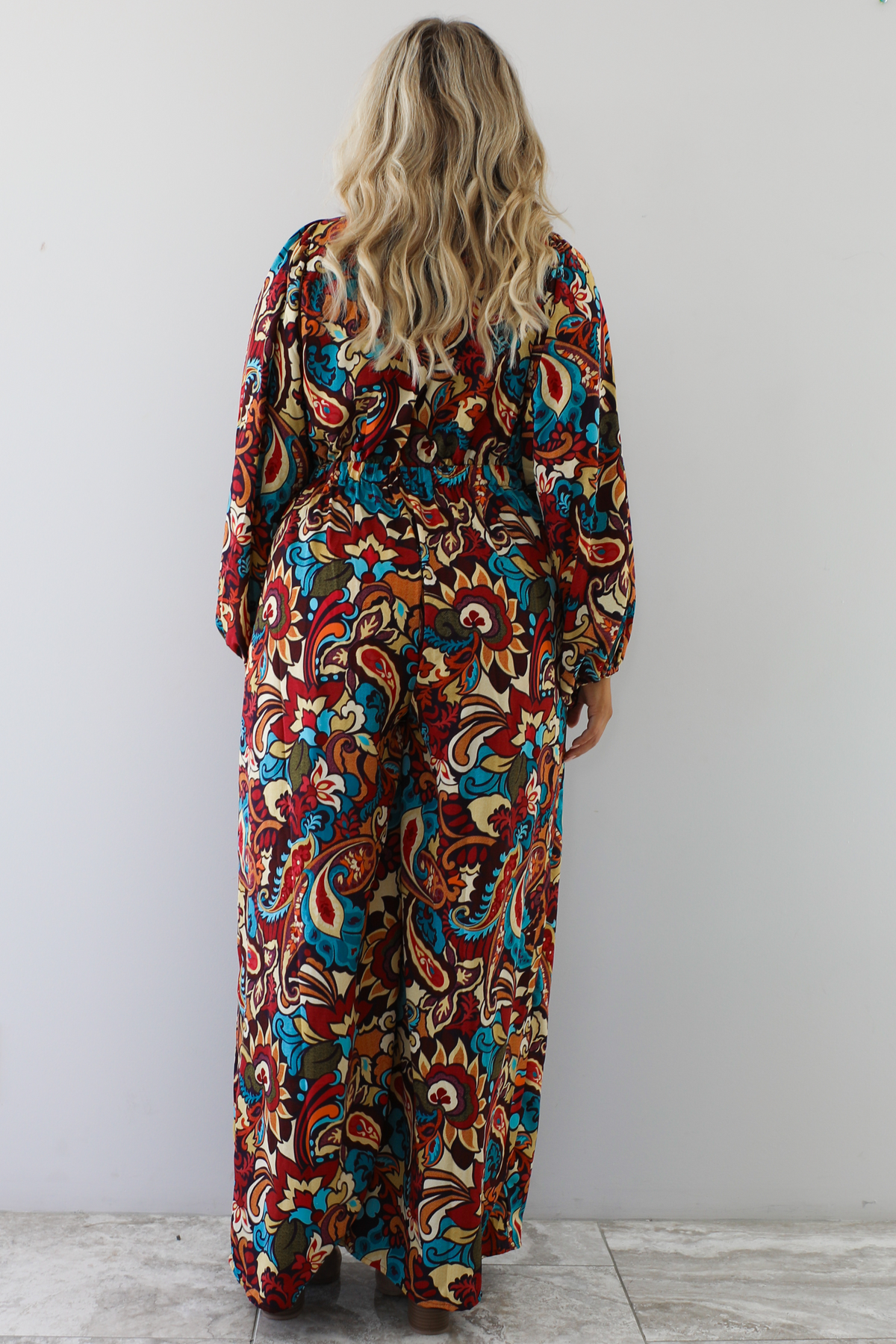 PRE-ORDER: It's Been Awhile Maxi Jumper: Burgundy/Multi