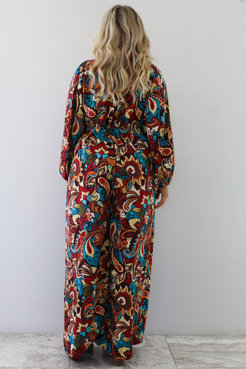 PRE-ORDER: It's Been Awhile Maxi Jumper: Burgundy/Multi