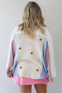The Patchwork Shacket: Ivory/Multi