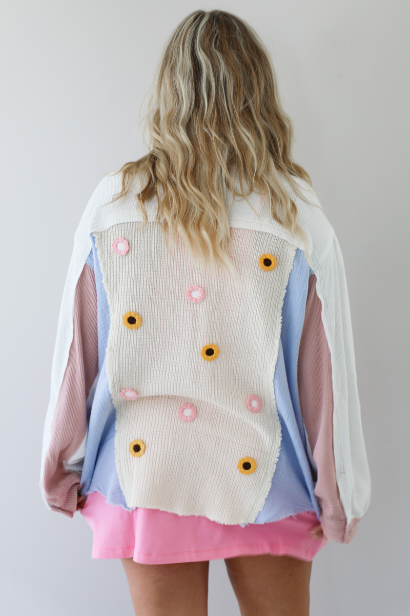 The Patchwork Shacket: Ivory/Multi