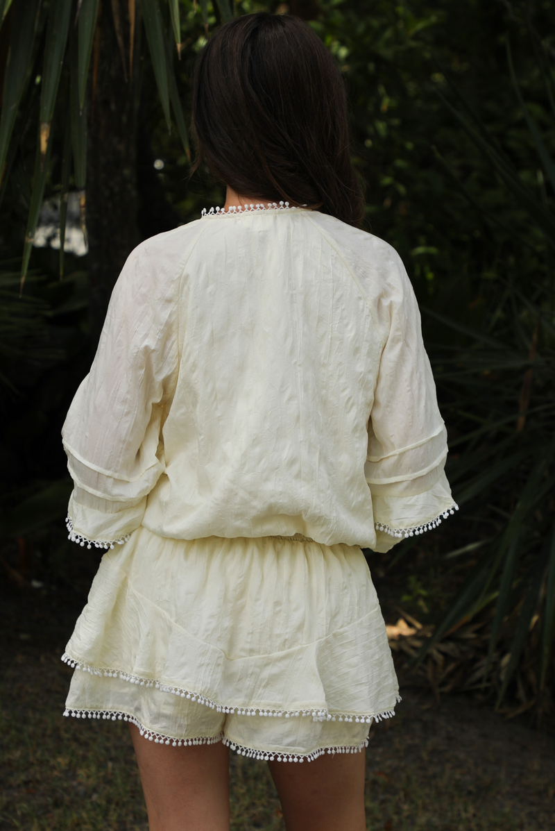 Just For You Romper: Ivory