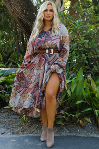 Going Around Maxi Dress: Rust/Multi