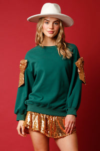 PRE-ORDER: Mrs Clause Sweater: Green/Gold