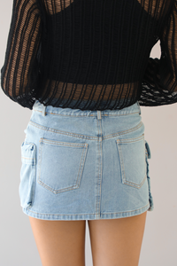 Only Cargo Skirt: Denim