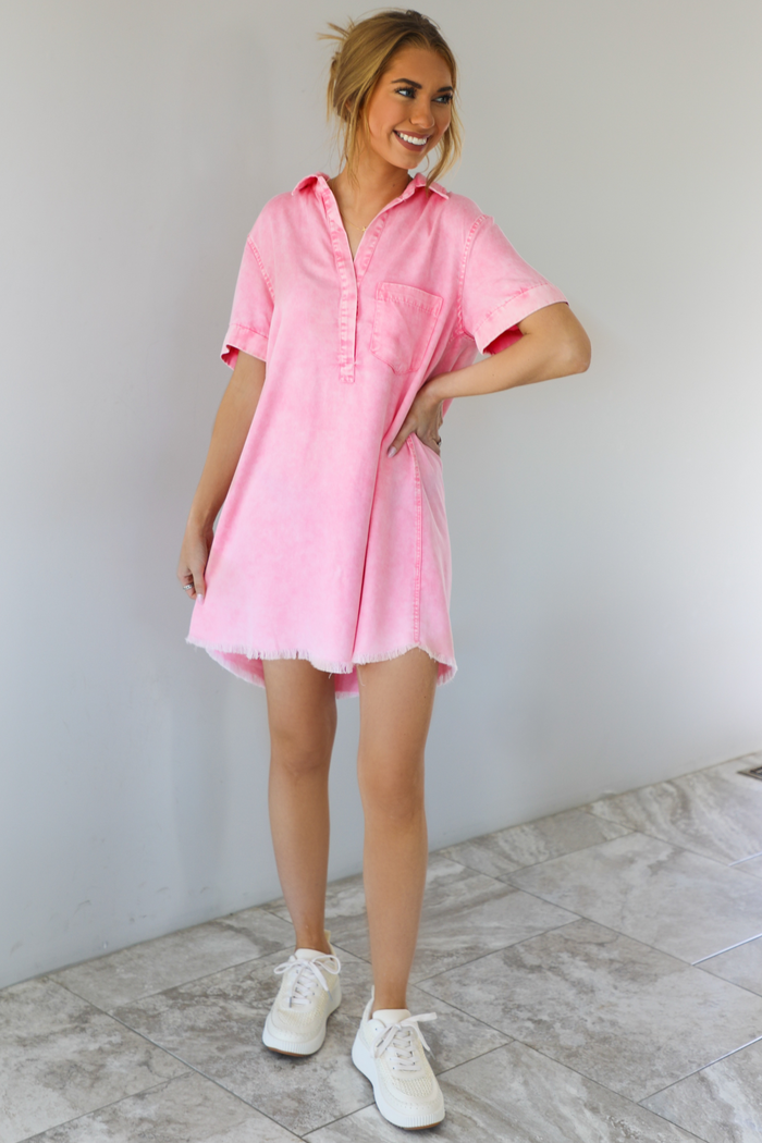 Lana T-Shirt Dress: Pink