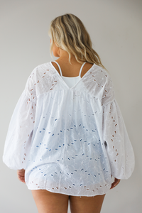 Eyelet Babydoll Tunic: White