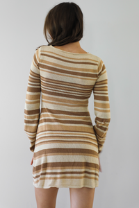 Stay Groovy Dress: Brown/Multi