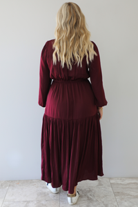 Make Life Easier Maxi Dress: Burgundy
