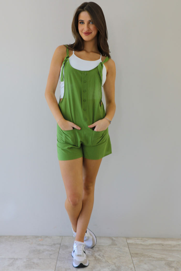 Alina Overalls: Green
