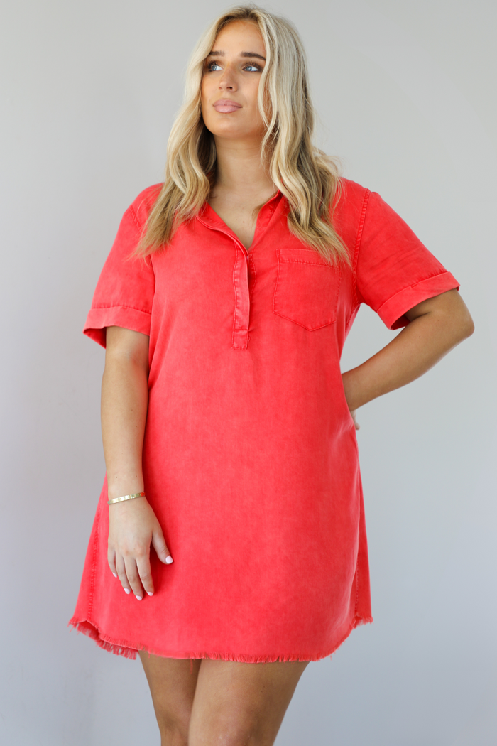 Lana T-Shirt Dress: Red