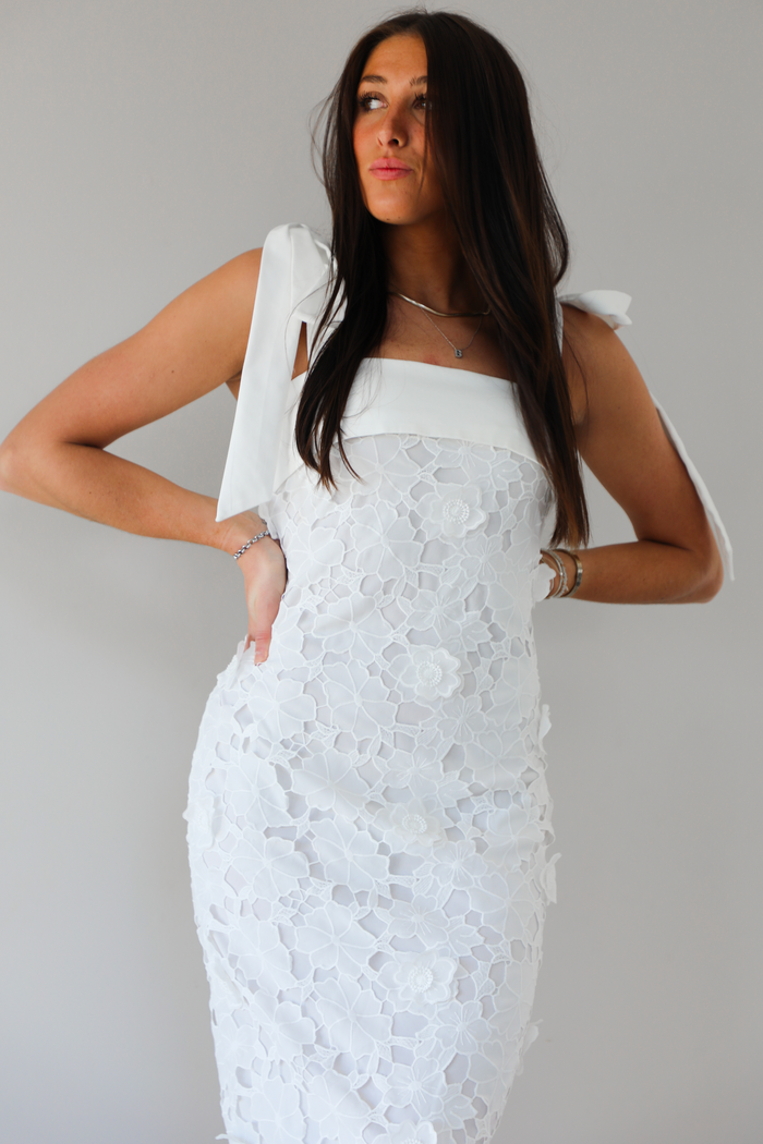 Floral Bride Dress: White