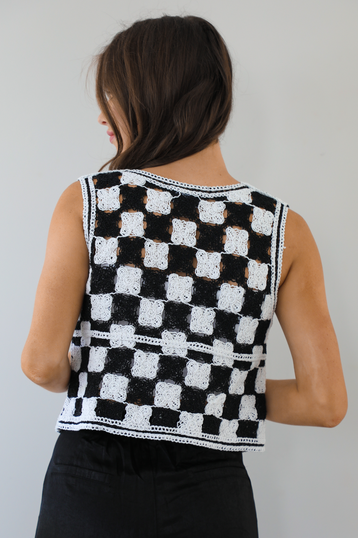 Checkered Vest: White/Black