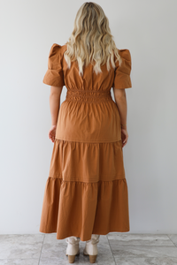 Finally Fall Maxi Dress: Copper
