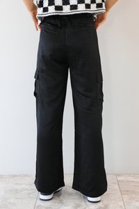 Follow Me Back Cargo Pants: Black
