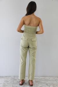 Getting There Jumpsuit: Washed Olive