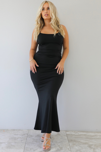 Outta My Mind Midi Dress: Black