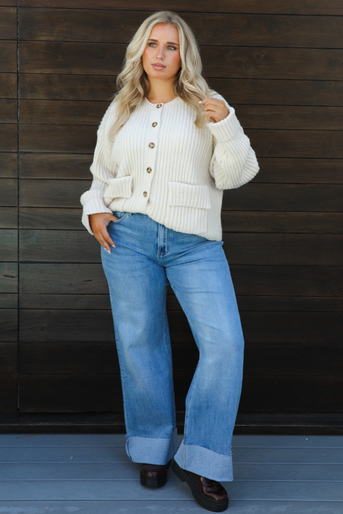 Mountain Bound Cardigan: Ivory