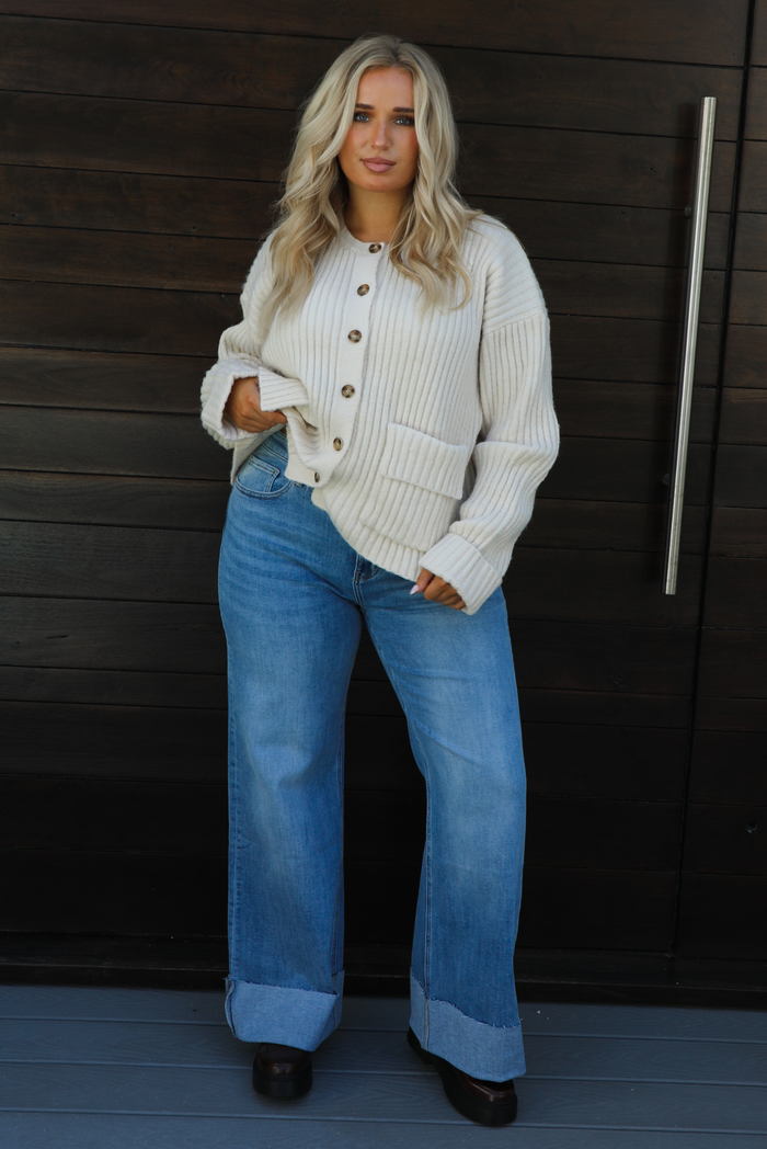 Mountain Bound Cardigan: Ivory