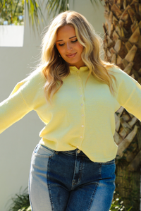 Simply Sweet Cardigan: Pale Yellow