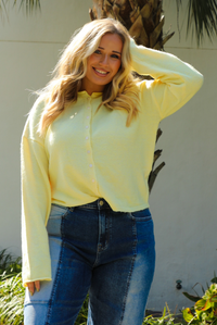 Simply Sweet Cardigan: Pale Yellow
