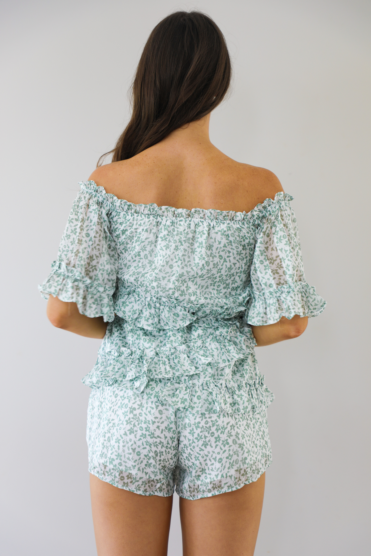 One And Only Romper: Teal/Ivory